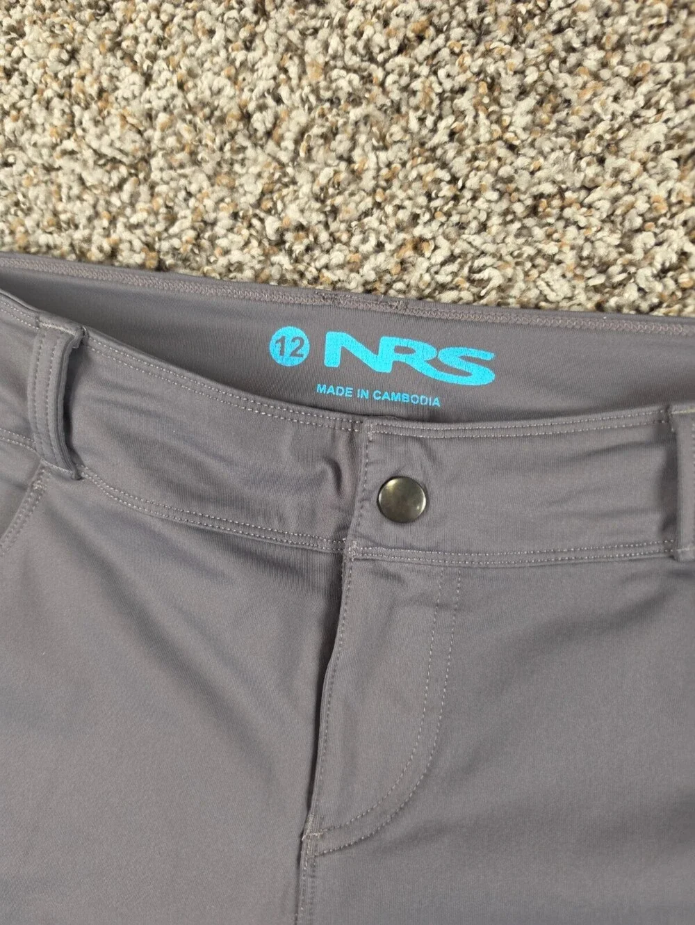 NRS Womens Size 12 Guide Shorts Gray Teal Outdoor Activewear Hiking Performance